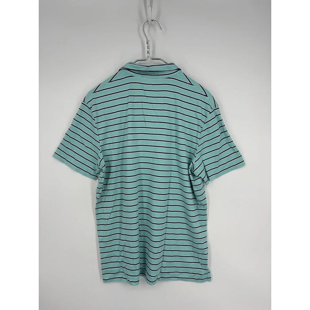 Polo Ralph Lauren Shirt Mens L Blue Striped Knit Logo Preppy Golf